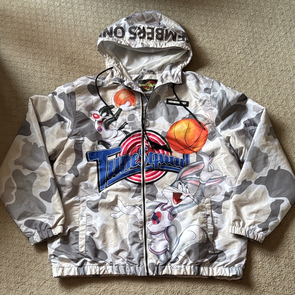 Members Only Space Jam Mens Camo Raincoat XL